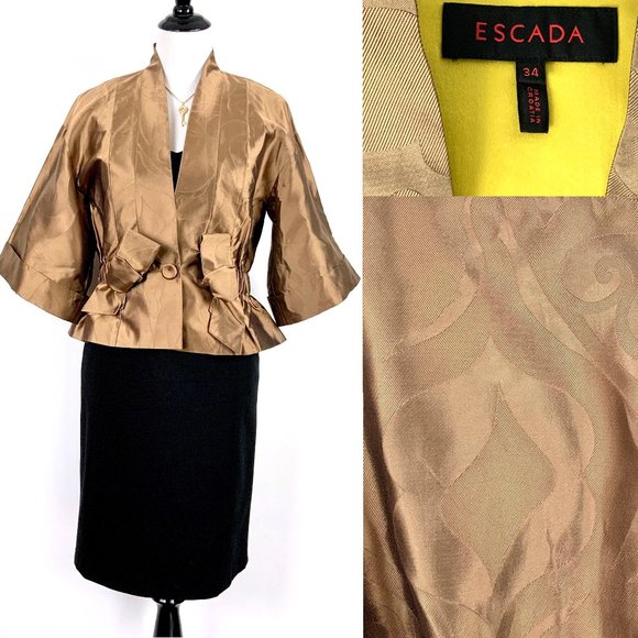 ESCADA Silk Formal Evening Kimono Jacket Sz 34 (4) - Picture 5 of 16